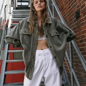 Free People Ruby Jacket in Dirty Olive